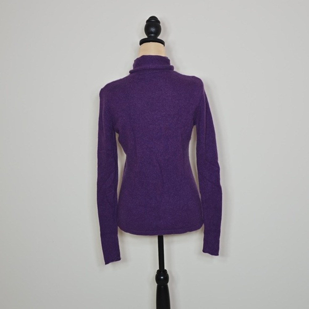Marina Luna Purple‎ 100% Cashmere Turtleneck Sweater Size M - Picture 2 of 4
